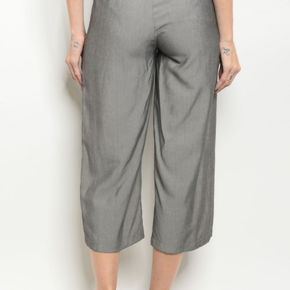GRAY WIDE LEGGED PANTS - Picture 3 of 4